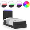 vidaXL Bed poef met matras en LED's 80x200 cm stof zwart