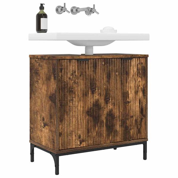 vidaXL Badkamertenk te kast Gerookt eiken 60,5 x 33,5 x 61 cm