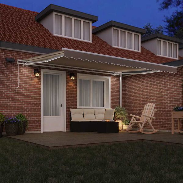 vidaXL Inklapbaar Zonnescherm Beige 450 &times; 300 cm Stof en Staal