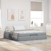 vidaXL Bedframe met matras met matras 2 pcs Lichtgrijs Stof