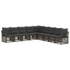 vidaXL Tuinbankenset 9 st 9-zits Grijs poly rattan