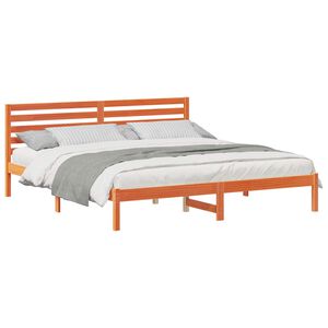 vidaXL Bedframe Wasbruin 200 x 200 cm Massief grenenhout