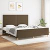 vidaXL Bedframe zonder matras stof donkerbruin 180x200 cm