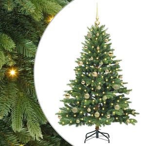 vidaXL Kunstkerstboom met 150 LED met standaard Groen 150 cm PE en PVC