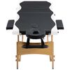 vidaXL Massagetafel inklapbaar 3 zones hout zwart en wit
