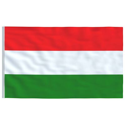 vidaXL Vlag met vlaggenmast Hongarije 6,2 m aluminium