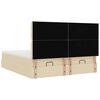 vidaXL Ottoman bed met matrassen en LED's 180x200cm stof cr&egrave;mekleurig