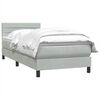 vidaXL Boxspring met matras fluweel lichtgrijs 100x220 cm