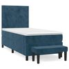 vidaXL Boxspring met matras fluweel donkerblauw 80x200 cm