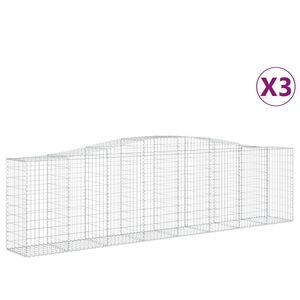 vidaXL Schanskorven 3 st gewelfd 400x50x100/120 cm ijzer