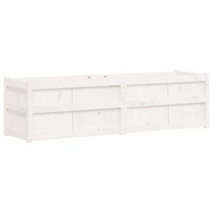 vidaXL Plantenbak 180x50x50 cm massief grenenhout wit