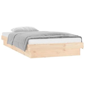 vidaXL Bedframe LED massief hout 90x190 cm