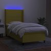 vidaXL Boxspring met matras en LED stof groen 90x190 cm