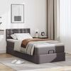 vidaXL Ottoman bed met matrassen en LED's 90x190cm kunstleer grijs
