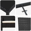 vidaXL Tuin eettafelset met kussen 9 pcs Zwart poly rattan