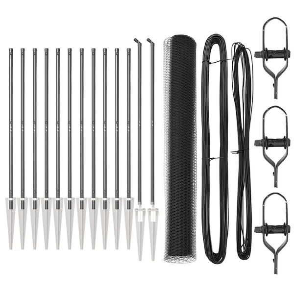 vidaXL Afrasteringspaal Grijs 25 x 1,2 m (25 mm gaas) Staal