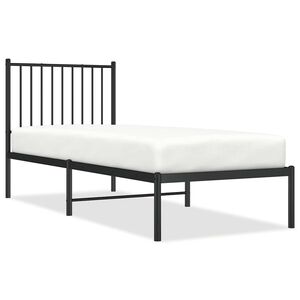 vidaXL Bedframe met hoofdbord metaal zwart 80x200 cm