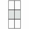 vidaXL Schuifdeur 90x205 cm gehard glas en aluminium zwart