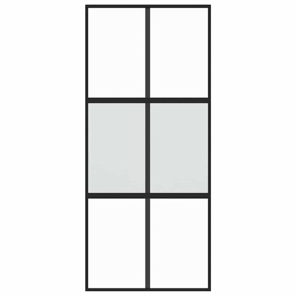 vidaXL Schuifdeur 90x205 cm gehard glas en aluminium zwart