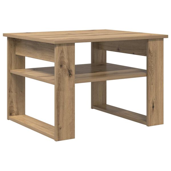 vidaXL Salontafel Artisan Eiken 64 x 54 x 44 cm Bewerkt hout