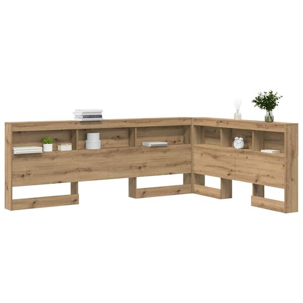 vidaXL Opberghoofdbord met plank Artisan Eiken 160 cm Bewerkt hout