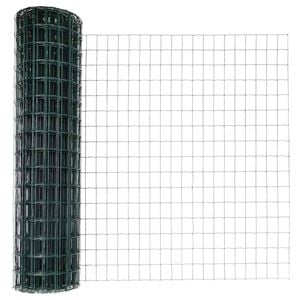 vidaXL Euro-hek met palen 10 x 1 m PVC-Coated Staal Groen Mesh