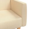 vidaXL Slaapbank 2-zits met voetenbank stof crèmekleurig