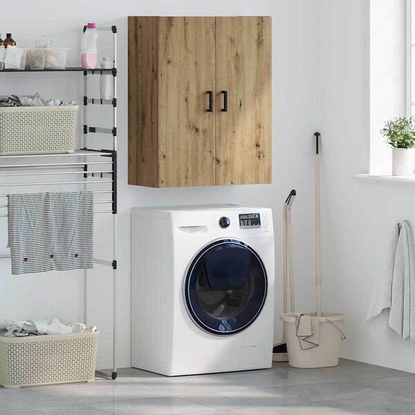 vidaXL Wandkast Artisan Eiken 69,5 x 34 x 90 cm Bewerkt hout