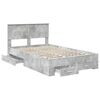 vidaXL Bedframe met hoofdeinde Beton Grijs 120 x 200 cm Bewerkt hout