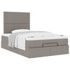 vidaXL Ottoman bed met matras 120x190 cm stof taupe