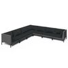 vidaXL 7-delige Loungeset met kussens poly rattan donkergrijs