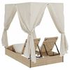 vidaXL Dubbele ligbed Verstelbaar Beige 205 x 129 x 200 cm poly rattan