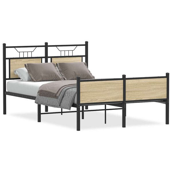 vidaXL Bedframe zonder matras hout sonoma eikenkleurig 120x190 cm