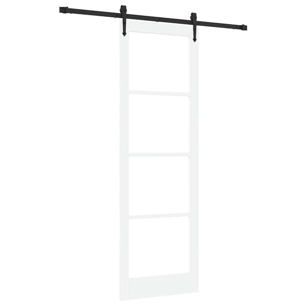 vidaXL Schuifdeur Wit 78 x 232 cm Massief grenenhout en glas