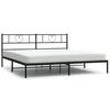 vidaXL Bedframe met hoofdbord metaal zwart 180x200 cm