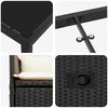vidaXL Tuin eettafelset met kussen 5 pcs Zwart poly rattan