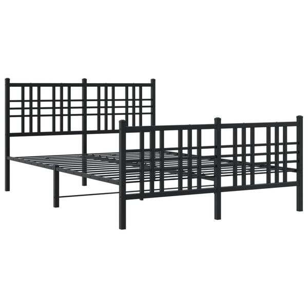 vidaXL Bedframe met hoofd- en voeteneinde metaal zwart 120x200 cm