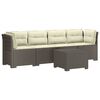 vidaXL 4-Persoons Tuin Sofa met Kussens Rieten Look PP Lichtgrijs