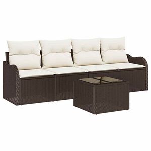 vidaXL Tuin Sofa Set Bruin poly rattan