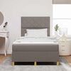 vidaXL Boxspringbed met matras met hoofdeinde Taupe 120 x 200 cm Stof