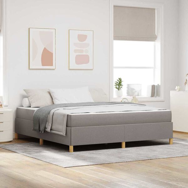 vidaXL Bedframe met matras Taupe 180 x 200 cm Stof