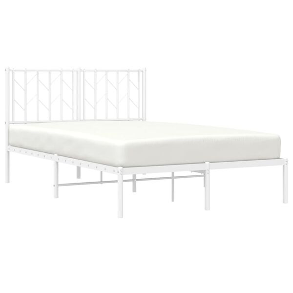 vidaXL Bedframe met hoofdbord metaal wit 120x200 cm
