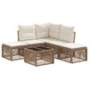 vidaXL Tuinbankenset 6 pcs Beige poly rattan