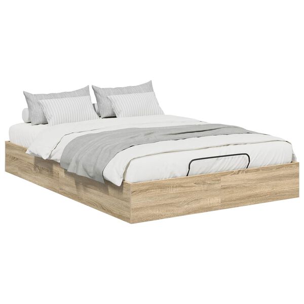 vidaXL Ottoman Bedframe met opslag Sonoma Eiken 193 x 120 x 25 cm