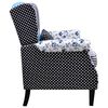 vidaXL Fauteuil met patchwork stof blauw/grijs