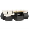 vidaXL 7-delige Loungeset met kussens poly rattan zwart