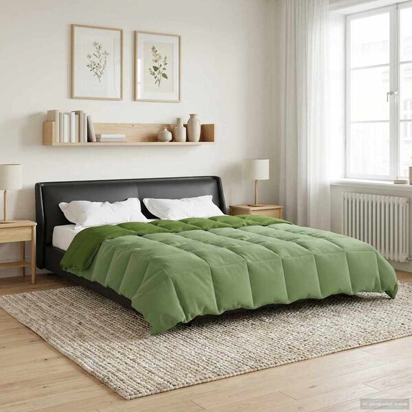 vidaXL Winter Dekbed Gekwilt Groen 200 x 240 cm Microfiber