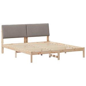 vidaXL Bedframe Bruin en taupe 180 x 200 cm Massief grenenhout
