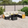 vidaXL 9-delige Loungeset met kussens poly rattan zwart