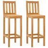 vidaXL Barkruk 2 pcs Bruin Massief Teakhout